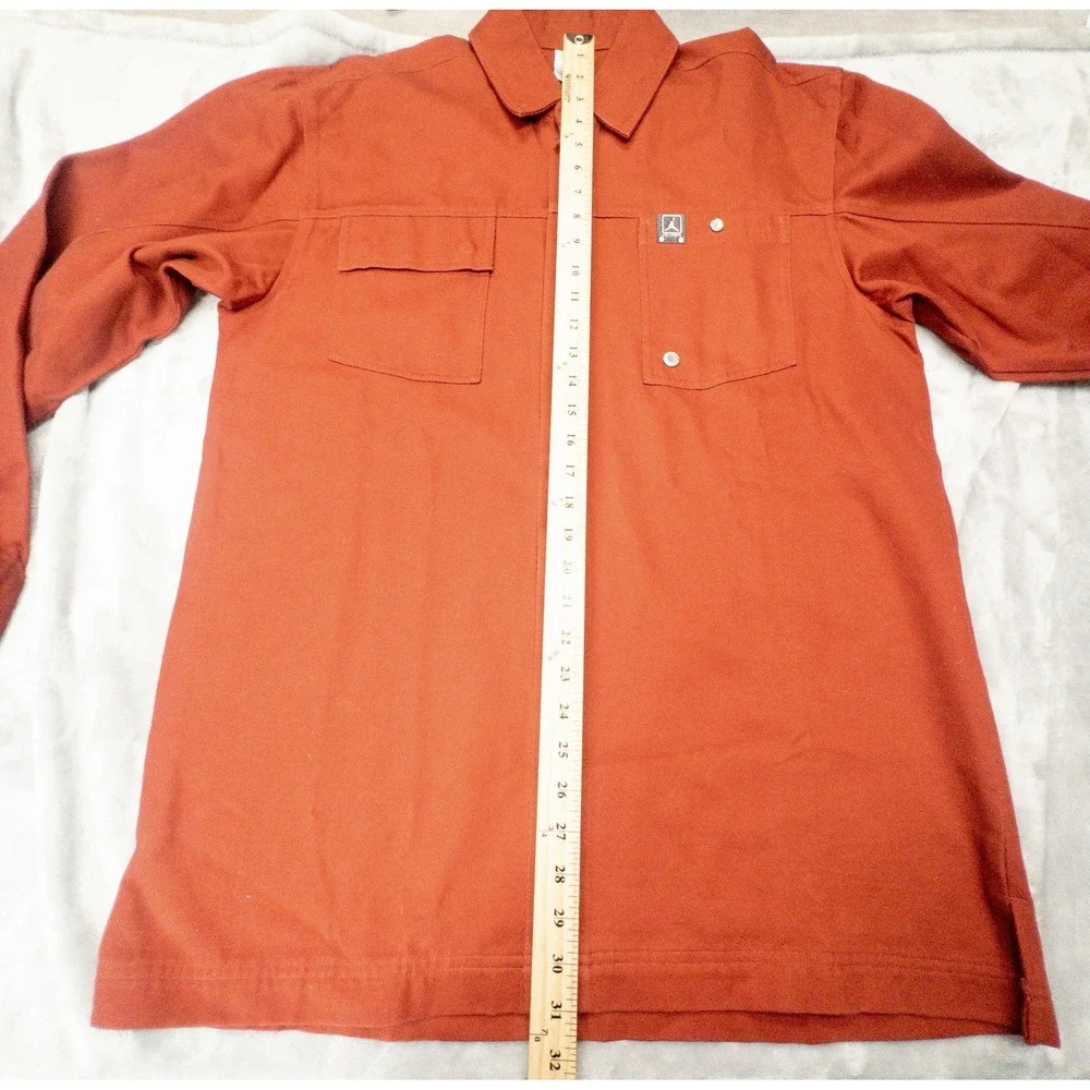Nike Air Jordan Mens Large Snap Front Heavy Button Down Red Dress Shirt Jumpman
